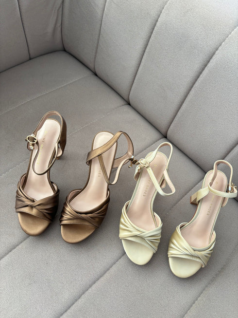 Ladies Twist Straps Open Toe High Heels